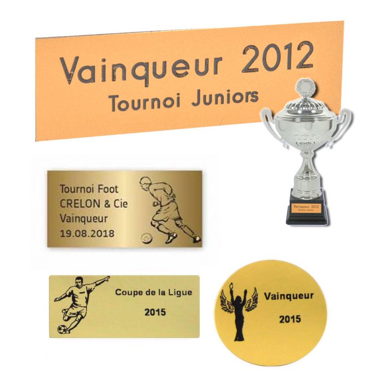 Pas de plaque 24cm - trophée de ballon'or personnalisé, modèle de